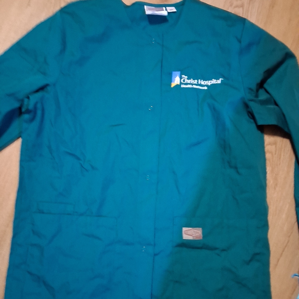 Nwt Teal Christ  Hospital Scrub Top